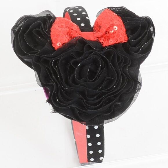 Minnie Mouse Disney Rosette Polka Dot Toddler Child Headband - Picture 2 of 3